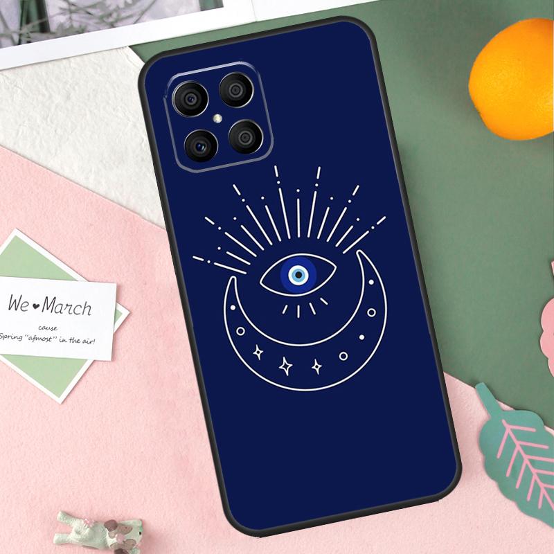 Синий чехол 'Сглаз' для Honor 200 Lite 50 70 90 X9b X9a X8b X8a X8 X9 X9c Honor Magic 7 Pro 5 6 Lite