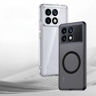 Чехол Magsafe для POCO X6 Pro, магнитный чехол с беспроводной зарядкой, полупрозрачный матовый противоударный акриловый чехол-бампер для POCO F6 Pro F5 X5 Pro F4