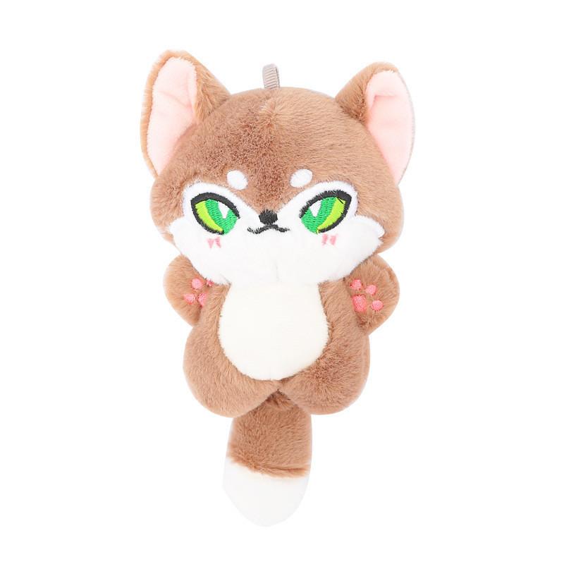 Adorable Plush Wolf Toy Cute Fluffy Fox Doll Birthday Gift Keychain
