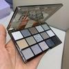 Палитра теней для век Smoky Eyeshadow Palette из 15 оттенков. Стойкие высокопигментированные тени для век с универсальными матовыми и блестящими покрытиями, панковские черные и оттенки серого