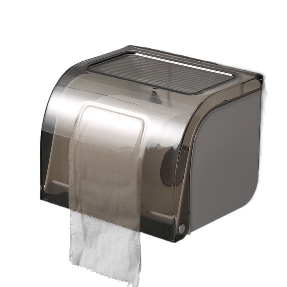 Smaple Прозрачный держатель для туалетной бумаги Настенный неперфорированный держатель для салфеток Пластиковый водонепроницаемый рулон бумаги Коробка для ванной комнаты