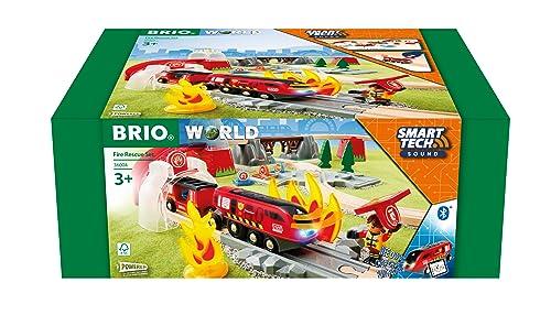BRIO Умный Техно Звуковой Набор Спасения 36004 [41 Деталь] (Игрушечный электрический поезд с деревянными рельсами) От 3 лет и старше