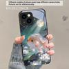 Милый золотой рыбка в белой вуали Для iPhone 17 Air 16 E 15 Plus 14 Pro Max 13 12 mini 11 5 6 7 8 Plus XR XSMax SE Черный стеклянный чехол для телефона