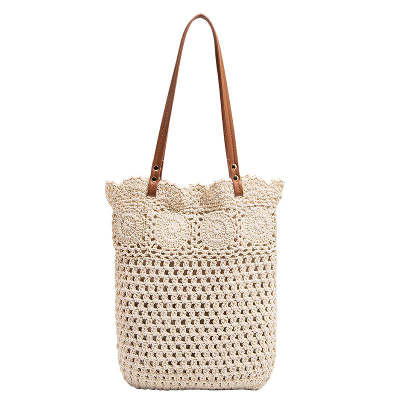 Beach Vacation Bag Mori Girl Woven Bag Summer Fresh Artistic Knitted Bag Large Capacity Tote Bag