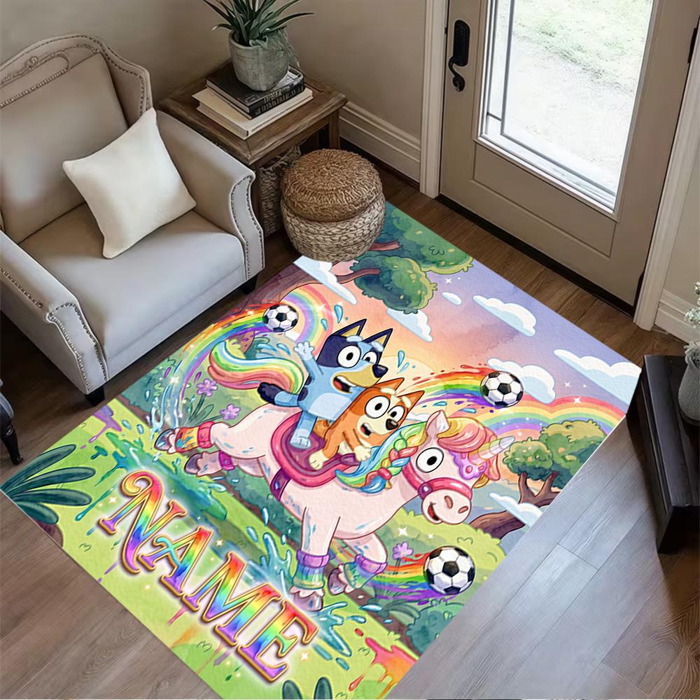 Christmas Football Celebration Customize Text Floor Rug Office Rug Perfect for Playrooms Bedrooms Decorate room Game Room Antislip Carpet