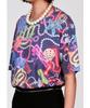 GREEDILOUS Neon Lettering Shorts Sleeve Vintage Top