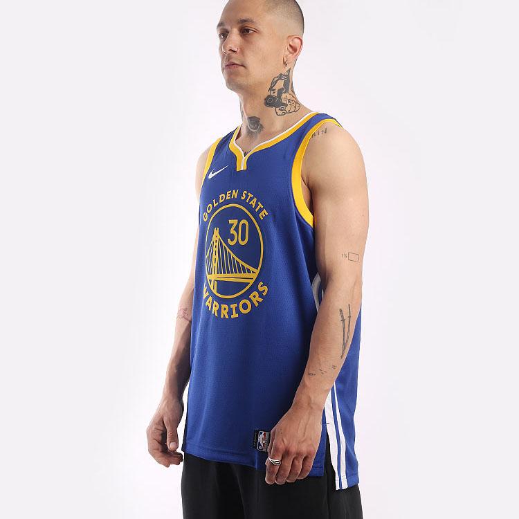 Nike Футболка NBA Golden State Warriors Stephen Curry Icon Edition Dri-FIT, синяя/белая/желтая, унисекс, уличная одежда DN2005-401