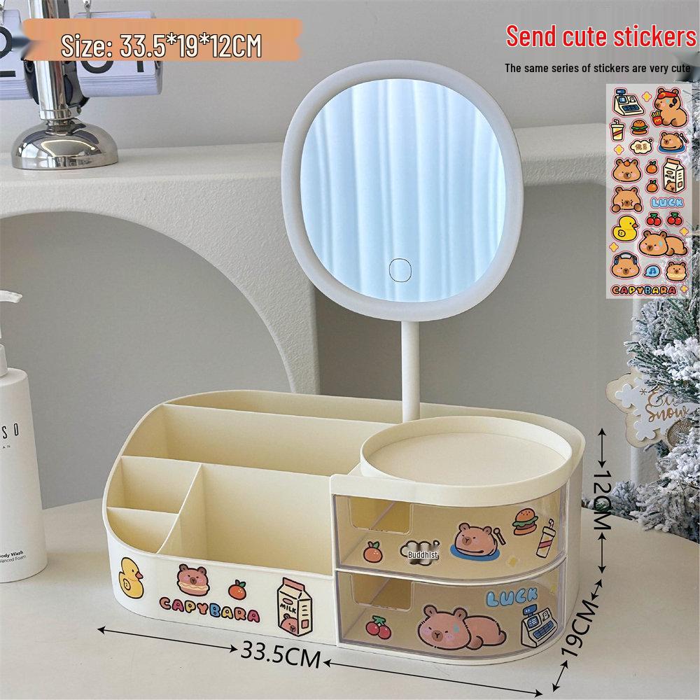 Многофункциональный органайзер для макияжа с зеркалом и местом для хранения средств по уходу за кожей