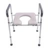 Raised Toilet Seat with Handle Anti Slip Adjustable Simple Sturdy Elderly Toilet Seat Riser for
