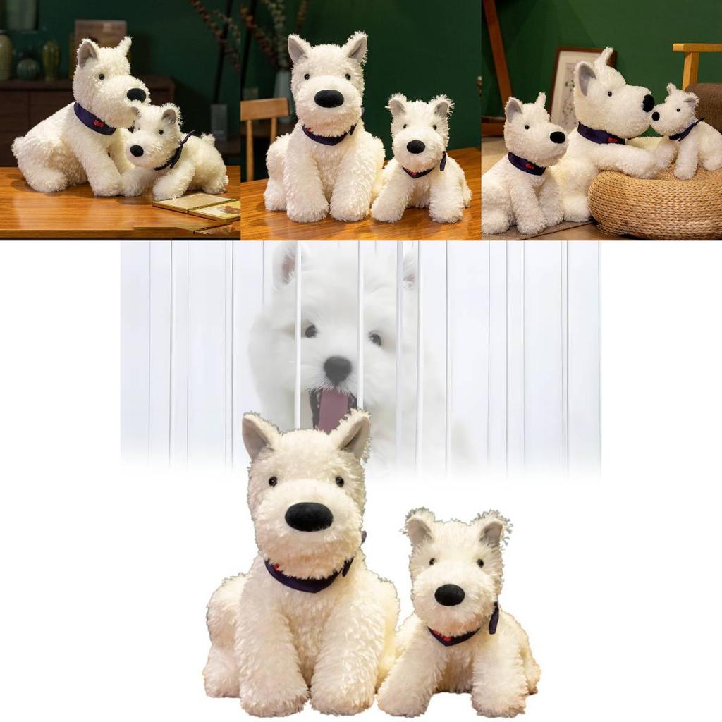 Cute West Highland White Terrier Plush Doll Fluffy Stuffed Animal Ideal For Birthdays And Special Occasions