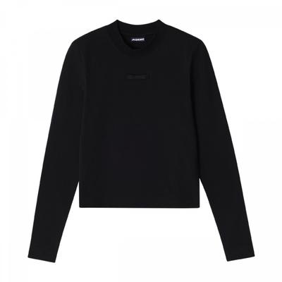 JacquemuS 241jS155 2031 990 Le GloSS Grain groSGrain Логотип Женская S Футболка с длинным рукавом