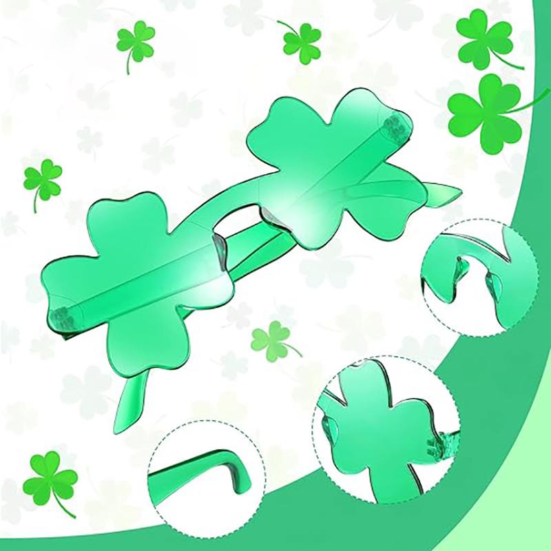 Солнцезащитные очки без оправы Four Leaf Clover Funny Fashion Green Festival Costumes Party Glasses Beach Sunglasses
