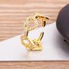 Nidin Temperament Romantic Heart Open Adjustable Rings for Women Girls Engagement Zircon Party Wedding Gift Jewelry Wholesale