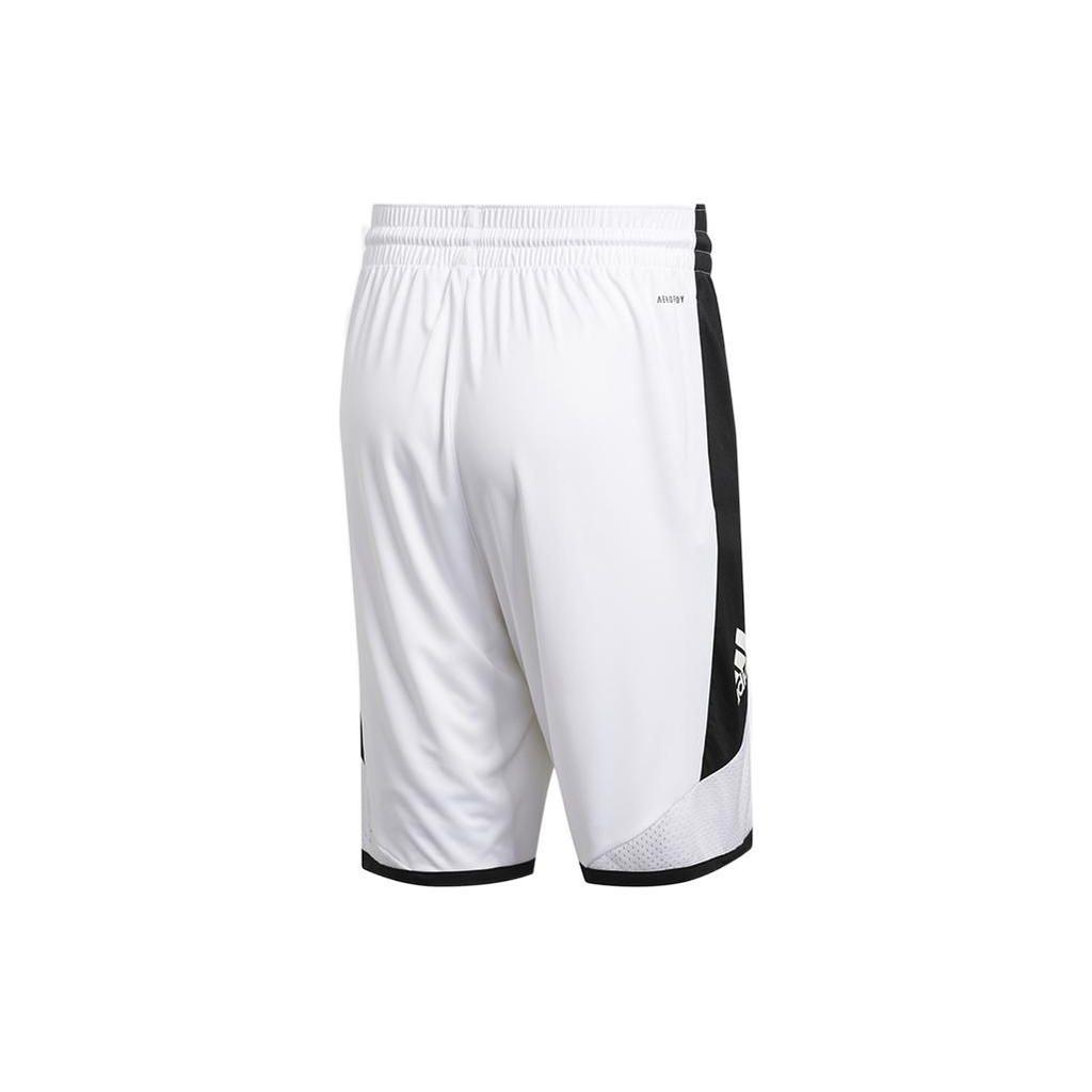 Adidas Color Block Stripe Logo Print Casual Sports Basketball Shorts Men Shorts White GC8081