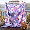 Custom Text Flannel Throw Blanket, Lightweight Cozy Bed Sofa BlanketHonkai Star Rail