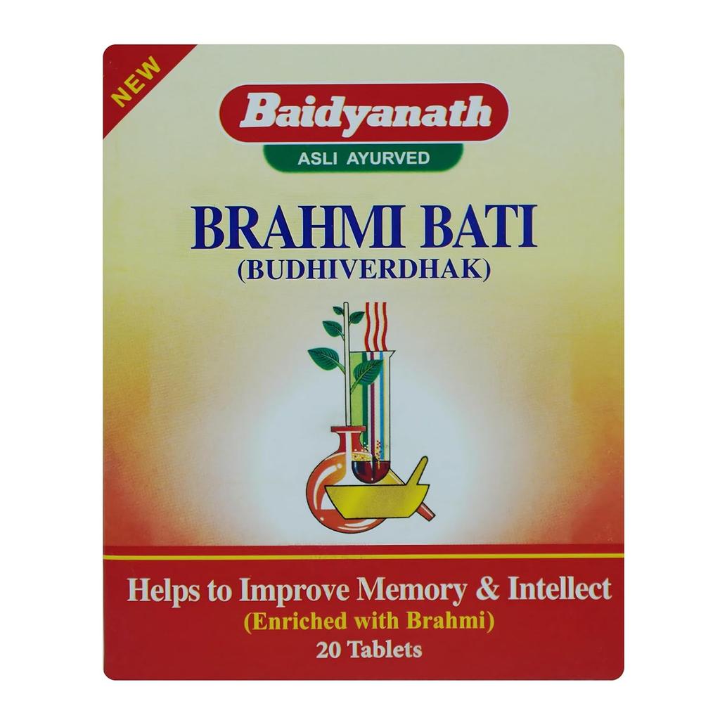 Baidyanath Asli Ayurved Jhansi Brahmi Bati 80 Tablets Pack Mental Focus Memory Support