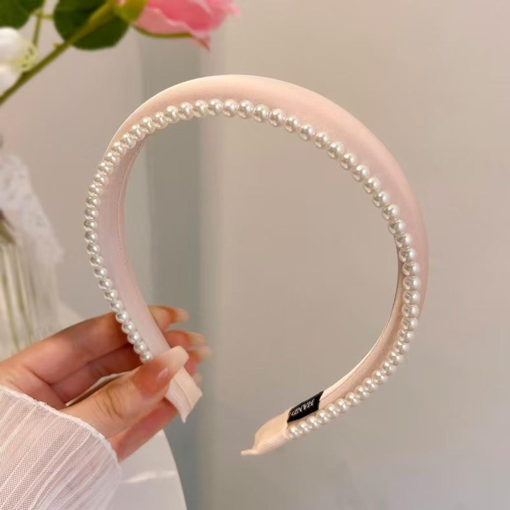 Narrow Pearl Hair Hoop Double Layer Head Hoop New Hair Band Wedding Use
