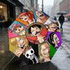 One Piece Crew 8 Ribs 3Fold Black Glue Uv Protection Umbrella Sun Protection Rainproof Compact Folding Umbrella For Travel Daily Use C923809