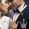 Корейская версия Брошь-корона со стразами Винтажная ажурная корона-брошь на воротник Зажим для пиджака Рубашки Аксессуар для украшений