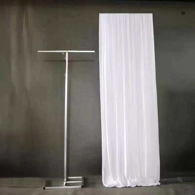 Elegant Wrought Iron Wedding Arch with Chiffon Drapery for Lawn Ceremonies