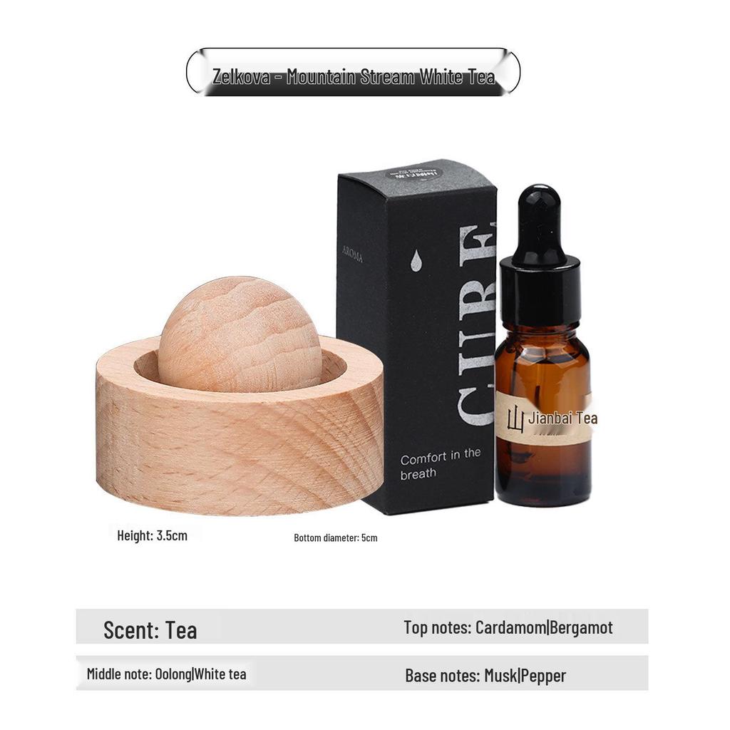 Round Wood Aromatherapy Diffuser - Long-Lasting Essential Oil and Car Fragrance Ornament for Home and Bedroom.