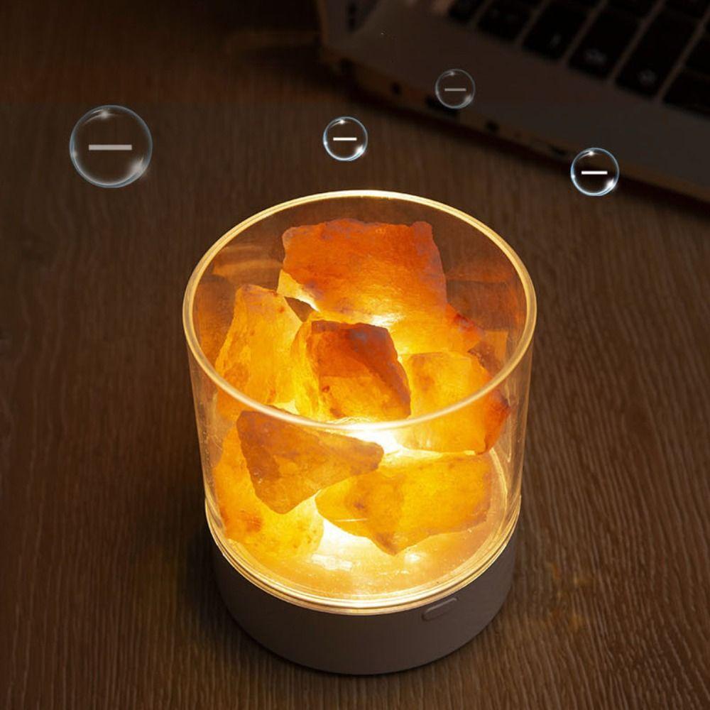 Natural Crystal Salt Lamp 7 Color Lights Table Lava Lamp Decorative Fixture LED Table Light  Desk