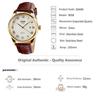 Brown Leather Belt Business Arm Watch Waterproof Quartz Analog Stylish Classic Casual Simple Date Lightweight Watch Day Gift White Watch for Men Men's