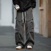 2024 Men Casual Pants Fashion Jogger Pants Loose Straight Wide Leg Pants Vintage Cargo Pants Men Solid Color Pants