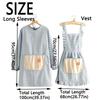 Breathable Long Sleeve Apron Protective Suspender Work Dress Cleaning Apron  Home Kitchen