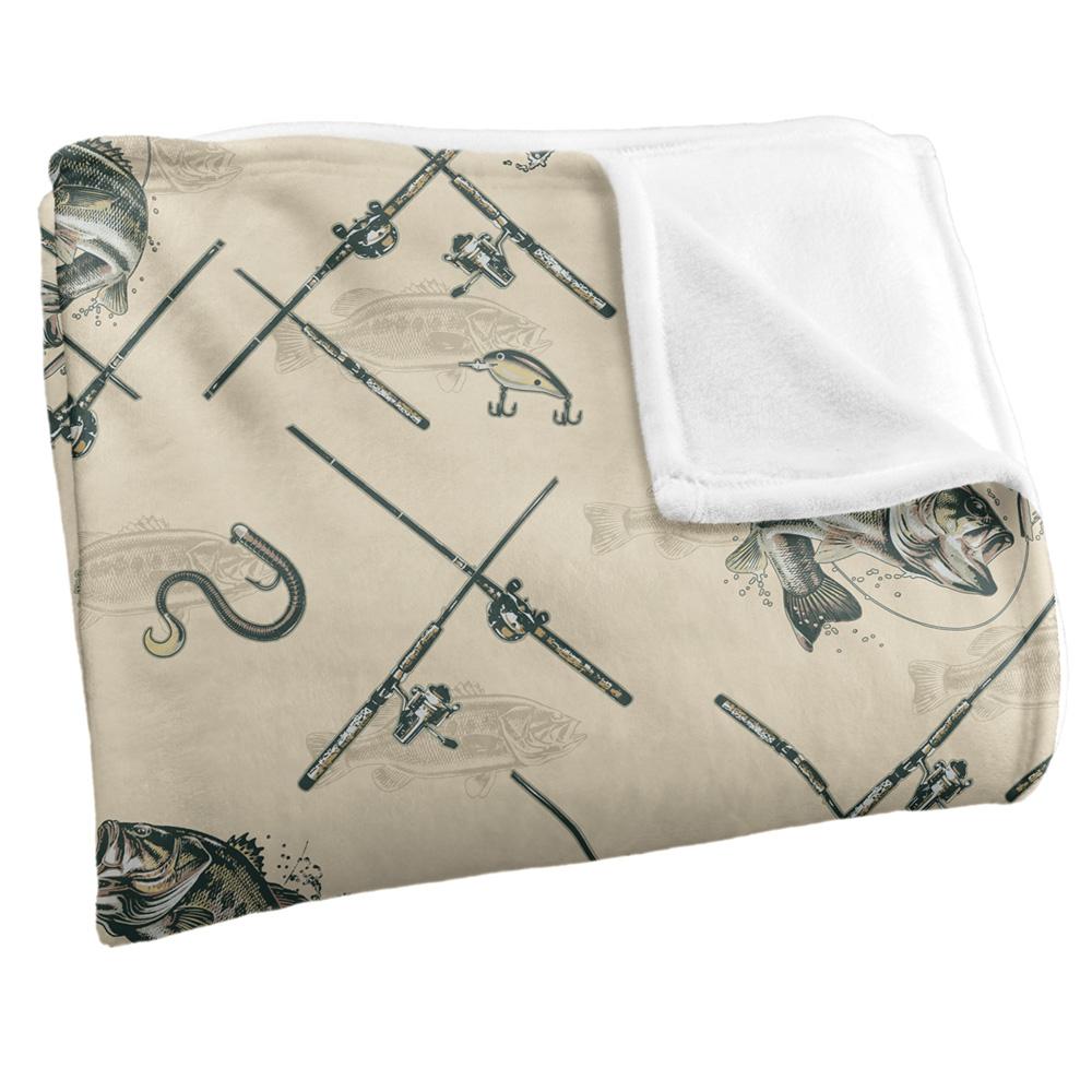 JQ Licensing Silky Patterned Fishing Supersoft Blanket