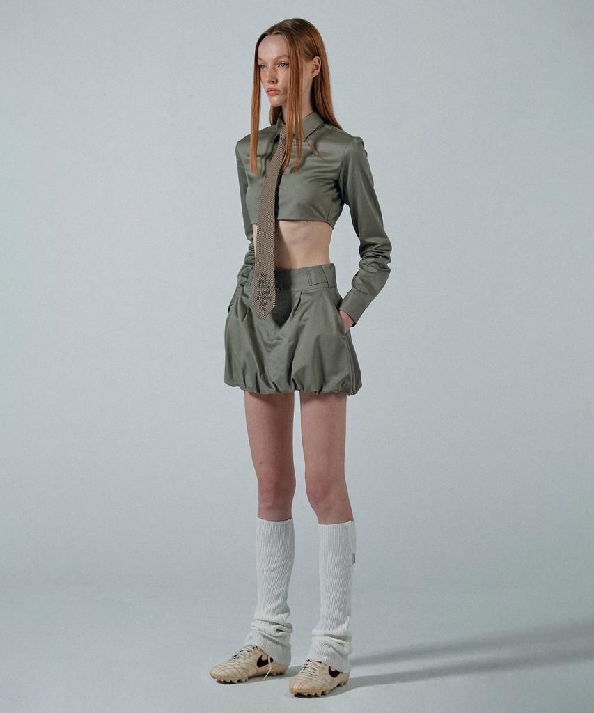 SCULPTOR Slim Crop Shirt Beige