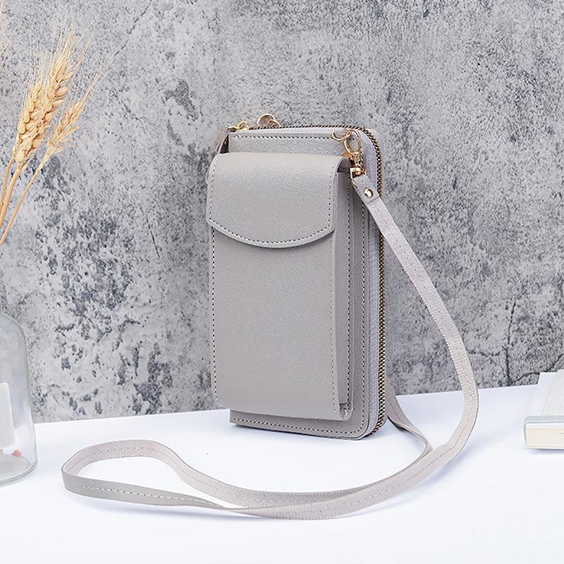 Женские высококачественные карманные для сотового телефона модные держатели для карт из искусственной кожи Маленькая сумка через плечо