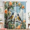 2 шт., 2D печать на плоскости Минималистичные шторы Птицы и цветы Полиэстер тканый (без стержня) Праздничный Ldeal для спальни и гостиной