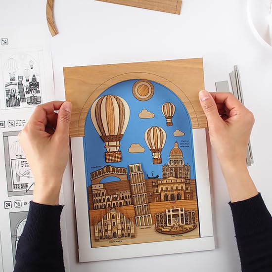 KINOWA Wooden Painting Original Handmade Kit World Heritage World Travel Made In Japan "Italy"