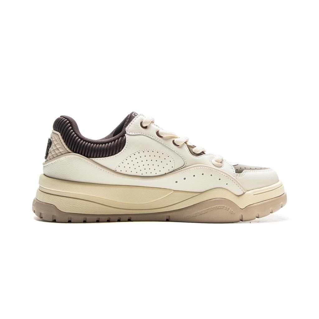 Li Ning Buu Покрытие Нескользящая, Износостойкая, Легкая Низкие Скейтбордические Кроссовки Мужские Кремовый AGCV463-1