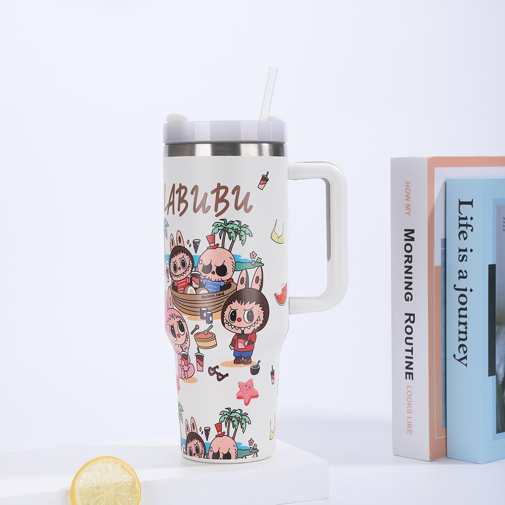 Cartoon Stainless Steel Thermos Cup Large Capacity Car Cup 40oz Car Cup Thermal Insulation Water Cup