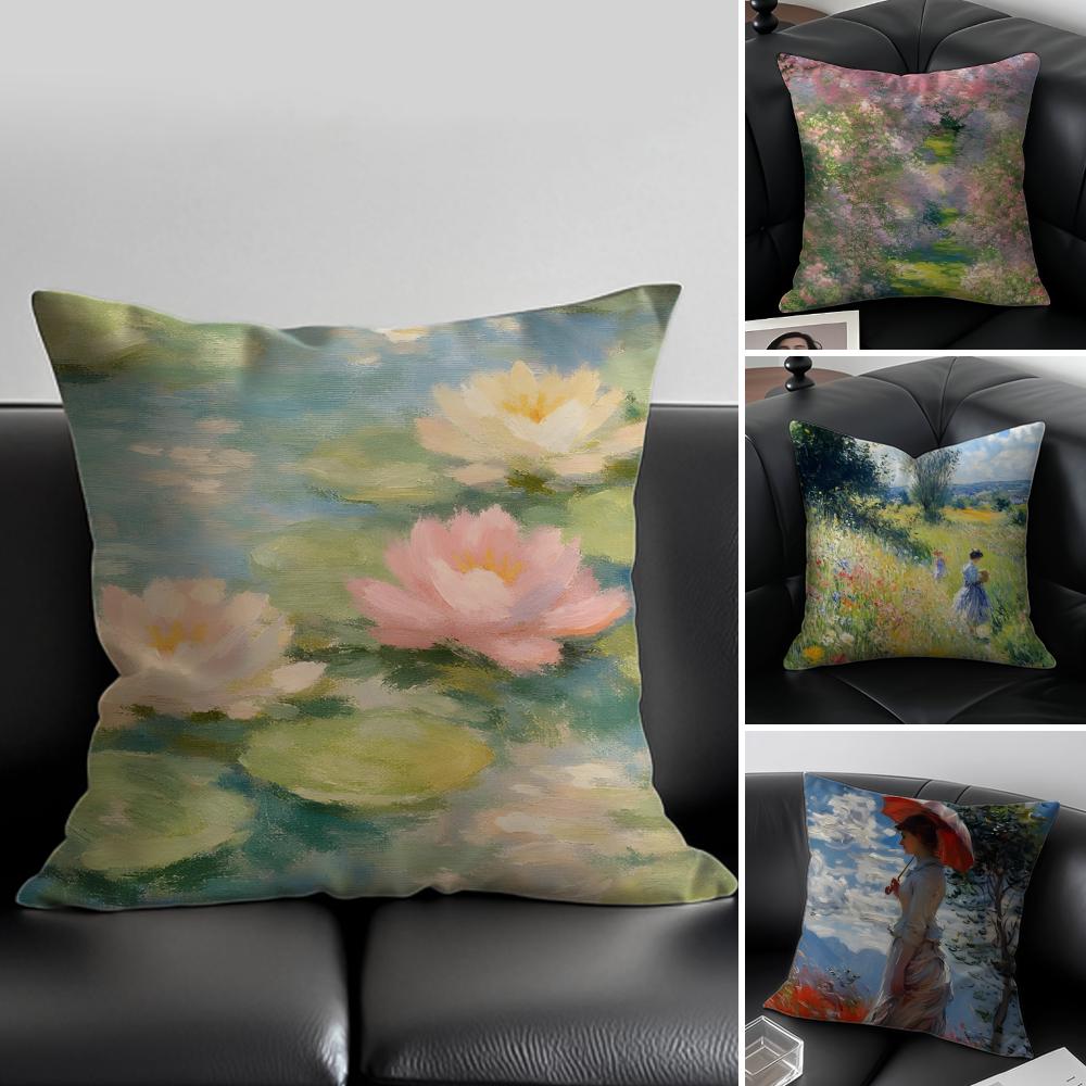 Fresh Daisies Pillow Fresh Pastoral Cushion Cover Pillow Case Antidustmite Invisible zipper silky plush cushion
