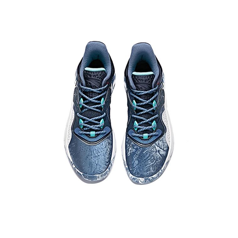 Anta Кроссовки для баскетбола Quick Decision Fabric Synthetic Leather Shock Absorbing Non-Slip Wear Resistance Mid Top Men sneakers Blue White 112041612-3