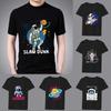 T-shirt Men's Fashion Casual Anime Cartoon Fantasy Astronaut Print Pattern Series Top O-neck Slim Commuter Black Men's Shirt