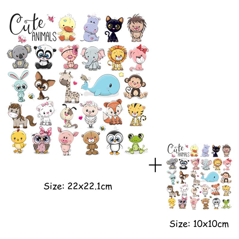 1 комплект, нашивки с животными, модная моющаяся футболка с теплопередачей «сделай сам», декоративные наклейки для одежды, нашивка с изображением маленьких животных