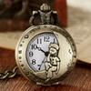 Flip Bronze Second Moon Boy Semi-transparent Classic Large Quartz Pocket Watch