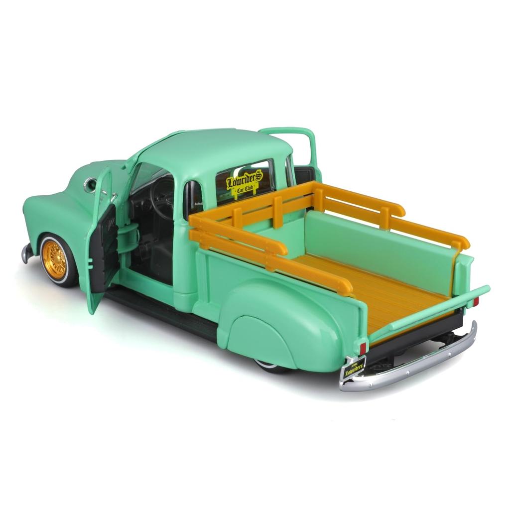 Maisto 1/25 Scale Chevrolet 3100 Pickup 1950 Green Custom Lowriders Series / Diecast Model Car, Finished Product 32545