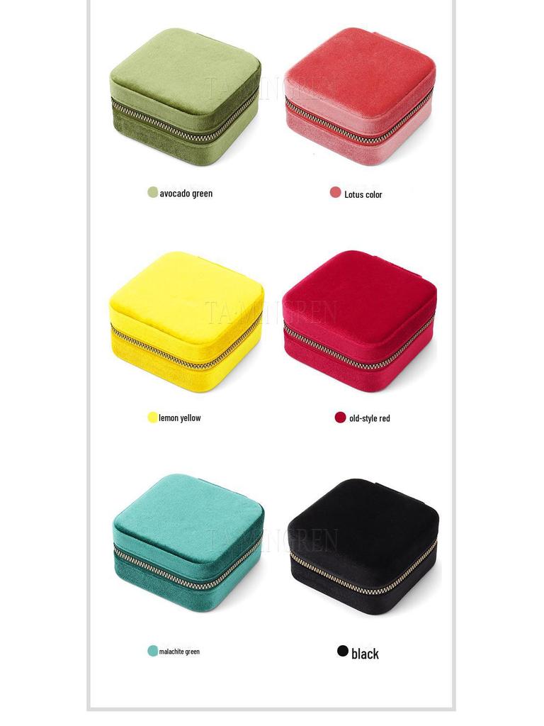 Корейская фланелевая шкатулка для хранения украшений с зеркалом — удобный органайзер для сережек и колец