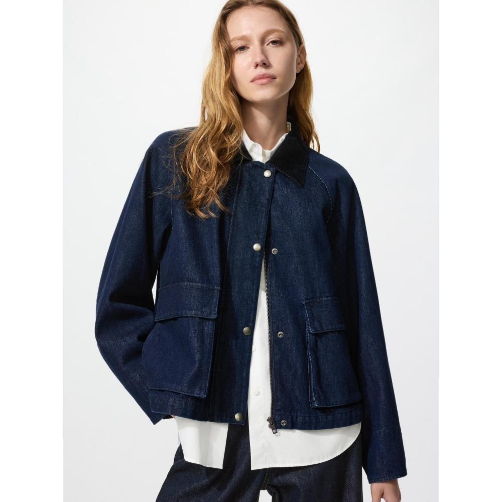Uniqlo Японская утилитарная короткая джинсовая куртка