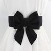 Ladies Dress Decorative Cotton Cloth Wide Belt Three-Dimensional Large Bow Sweet Elastic Elastic Waist Seal Three Sizes