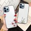 Стеклянный чехол Fundas в стиле ретро с цветами для Iphone 14 13 12 Pro Max Mini Xs Xr X, чехол для Iphone 7 8 6s Plus Se 2022 11, чехол