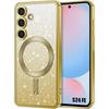 Protective Case - BOOLING - for Samsung Galaxy S24 FE - Silicone - Glittery Gold - Built-in Camera Protection
