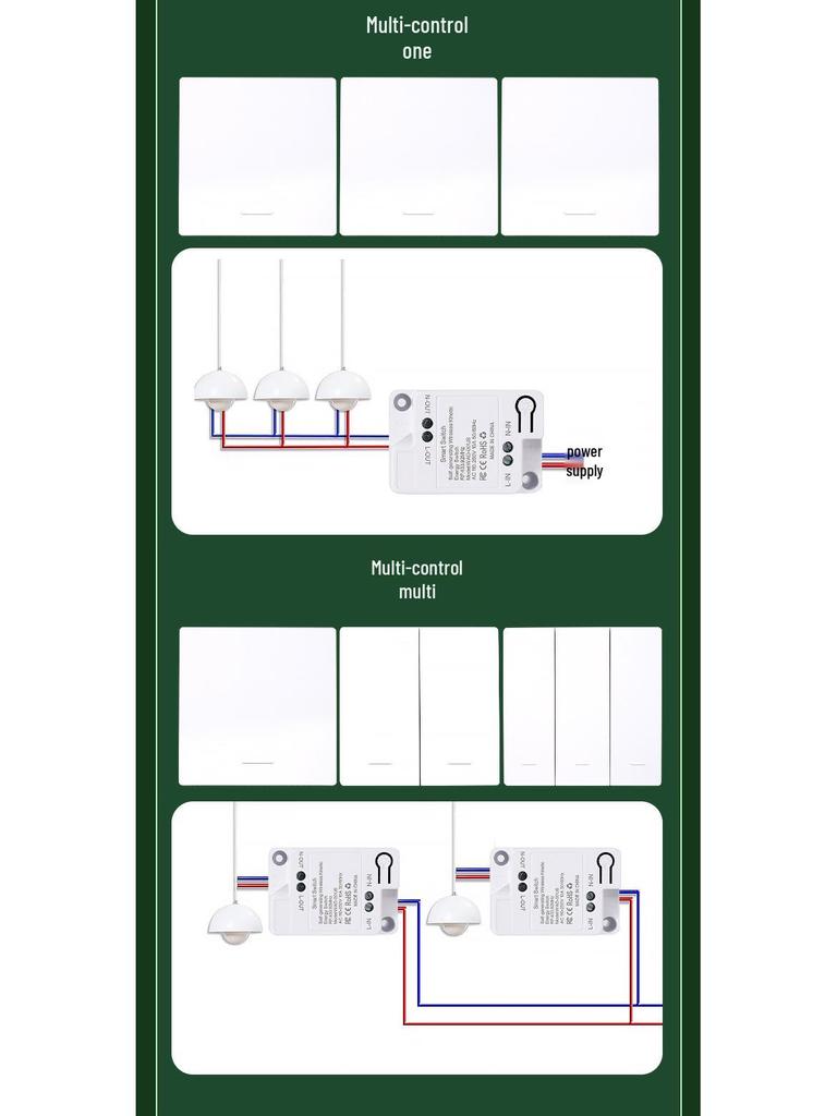 Battery-Free Wireless Switch: Easy Install, Multi-Control, Stick-On Design