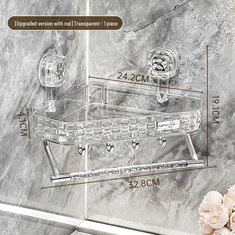 Стеллаж для хранения вещей в душевой кабине без перфорации - настенный органайзер с присоской