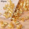 60pcs Dread Locks Hollow Out Hair Ring Metal Cuff Clips Hair Braid Tubes Dreadlocks Beads  Decor
